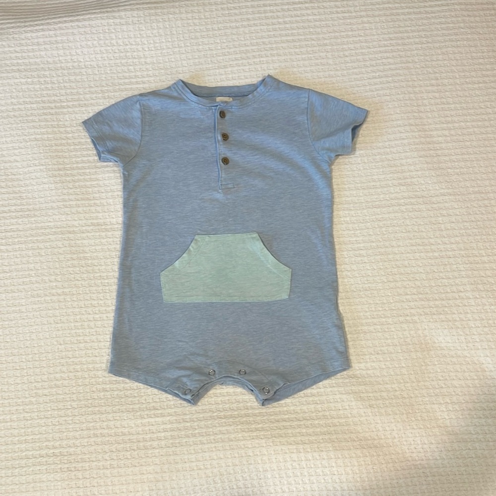 ETTIE H | blue one piece romper | 12-18 months